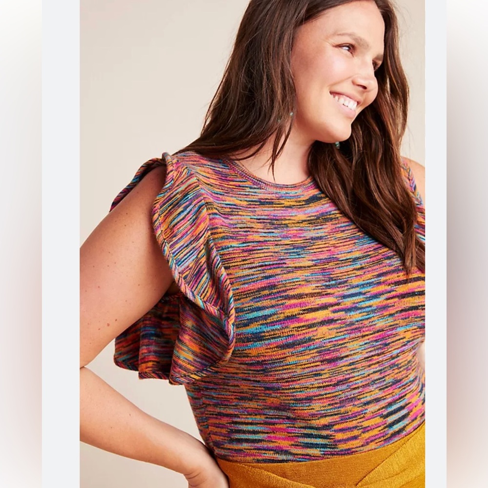 Anthropologie Ruby flutter-sleeve top